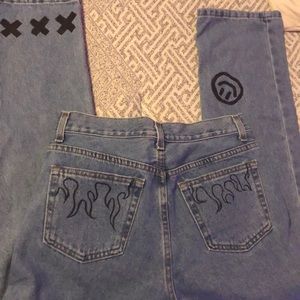 hand painted dad jeans